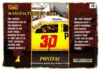 1996 Pinnacle Racer's Choice #78 Pontiac Back