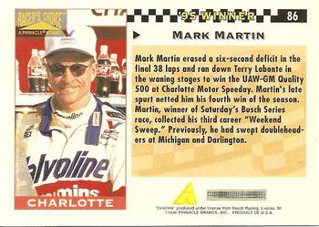 1996 Pinnacle Racer's Choice #86 Mark Martin Back