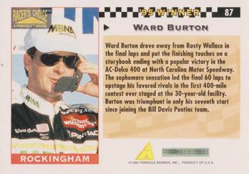 1996 Pinnacle Racer's Choice #87 Ward Burton Back