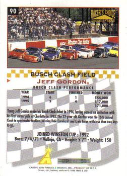 1996 Pinnacle Racer's Choice #90 Jeff Gordon Back