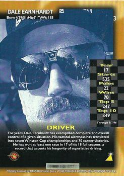 1996 Pinnacle #3 Dale Earnhardt Back