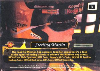 1996 Pinnacle Zenith #3 Sterling Marlin Back