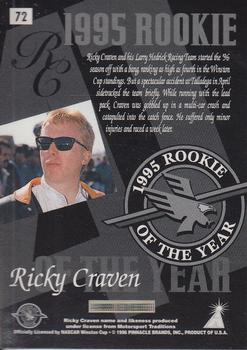 1996 Pinnacle Zenith #72 Ricky Craven Back
