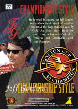 1996 Pinnacle Zenith #77 Jeff Gordon Back
