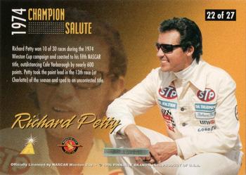 1996 Pinnacle Zenith - Champion Salute #22 Richard Petty Back