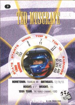 1996 Press Pass Premium #7 Ted Musgrave Back