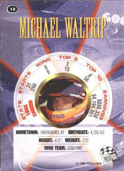 1996 Press Pass Premium #12 Michael Waltrip Back