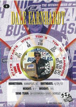 1996 Press Pass Premium #2 Dale Earnhardt Back