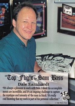 1996 Press Pass VIP - Top Flight by Sam Bass #SB 1 Dale Earnhardt Back