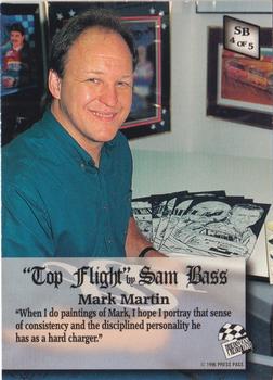 1996 Press Pass VIP - Top Flight by Sam Bass #SB 4 Mark Martin Back