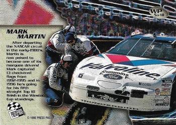 1996 Press Pass VIP - War Paint #WP5 Mark Martin's Car Back