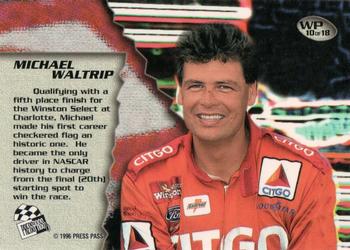 1996 Press Pass VIP - War Paint #WP10 Michael Waltrip's Car Back