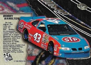 1996 Press Pass VIP - War Paint #WP16 Bobby Hamilton's Car Back