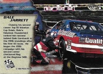 1996 Press Pass VIP - War Paint #WP17 Dale Jarrett's Car Back
