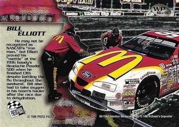1996 Press Pass VIP - War Paint #WP18 Bill Elliott's Car Back