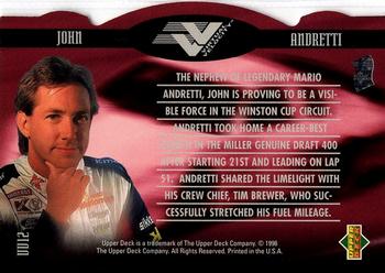 1996 Upper Deck - Virtual Velocity #VV12 John Andretti Back