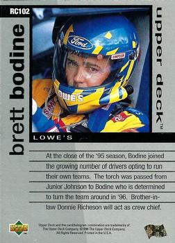 1996 Upper Deck Road to the Cup #RC102 Brett Bodine Back