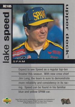 1996 Upper Deck Road to the Cup #RC105 Lake Speed Back