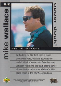 1996 Upper Deck Road to the Cup #RC113 Mike Wallace Back