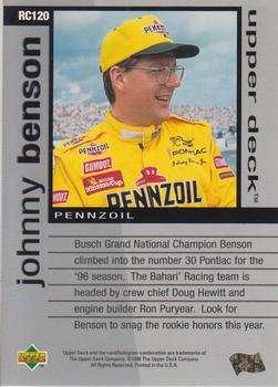 1996 Upper Deck Road to the Cup #RC120 Johnny Benson Back