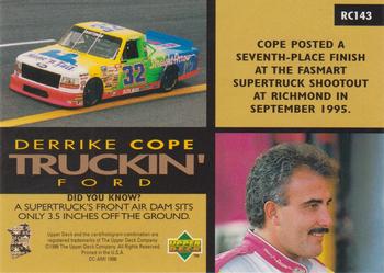 1996 Upper Deck Road to the Cup #RC143 Derrike Cope Back
