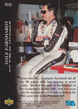1996 Upper Deck Road to the Cup #RC42 Dale Earnhardt Back
