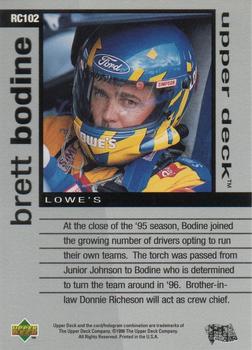 1996 Upper Deck Road to the Cup #RC102 Brett Bodine Back