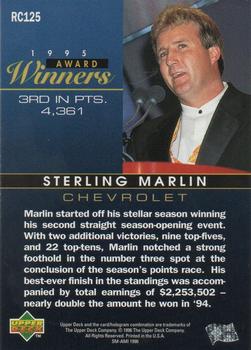 1996 Upper Deck Road to the Cup #RC125 Sterling Marlin Back