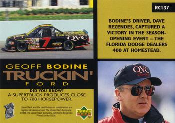 1996 Upper Deck Road to the Cup #RC137 Geoff Bodine Back