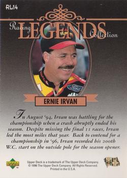 1996 Upper Deck Road to the Cup - Racing Legends Collection #RL14 Ernie Irvan Back