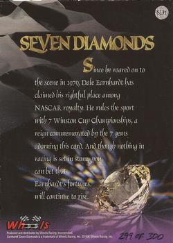1996 Wheels Crown Jewels Elite #SDI Dale Earnhardt Seven Diamonds Back