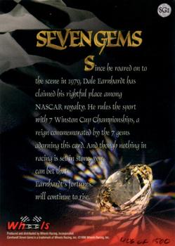 1996 Wheels Crown Jewels Elite #SGI Dale Earnhardt Seven Gems Back
