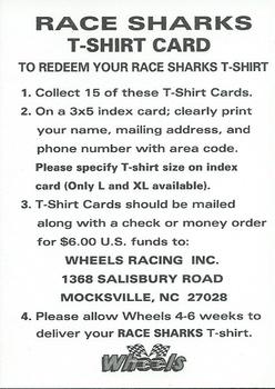 1996 Wheels Crown Jewels Elite #NNO Race Shark T-Shirt Redemption Back