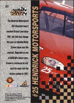 1997 Action Packed #51 Ricky Craven's Car Back