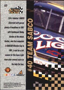 1997 Action Packed #52 Robby Gordon's Car Back