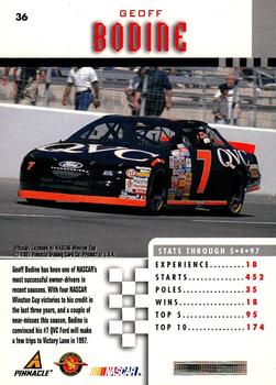 1997 Pinnacle #36 Geoff Bodine Racing Back