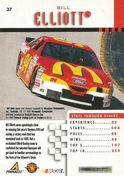 1997 Pinnacle #37 Elliott Racing Back