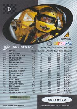1997 Pinnacle Certified #12 Johnny Benson Back