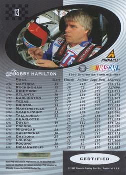 1997 Pinnacle Certified #13 Bobby Hamilton Back