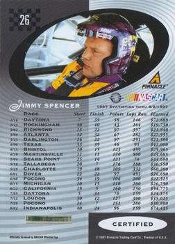 1997 Pinnacle Certified #26 Jimmy Spencer Back