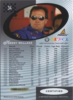 1997 Pinnacle Certified #34 Kenny Wallace Back