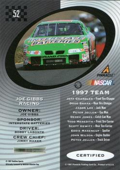 1997 Pinnacle Certified #52 Bobby Labonte's Car Back