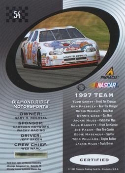 1997 Pinnacle Certified #54 Jeff Green's Car Back
