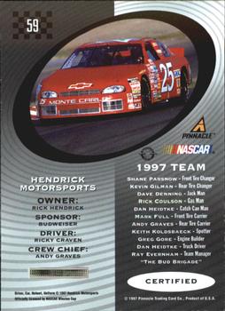 1997 Pinnacle Certified #59 Ricky Craven's Car Back