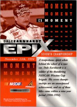 1997 Pinnacle Certified - Epix #E1 Dale Earnhardt Back