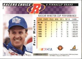 1997 Pinnacle Racer's Choice #2 Rusty Wallace Back