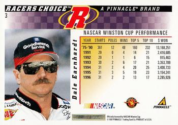 1997 Pinnacle Racer's Choice #3 Dale Earnhardt Back