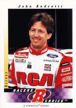 1997 Pinnacle Racer's Choice #19 John Andretti Front