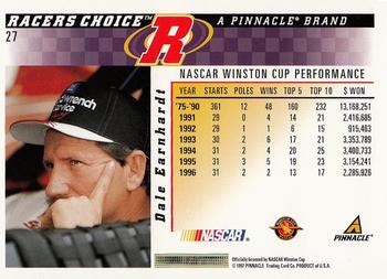 1997 Pinnacle Racer's Choice #27 Dale Earnhardt Back