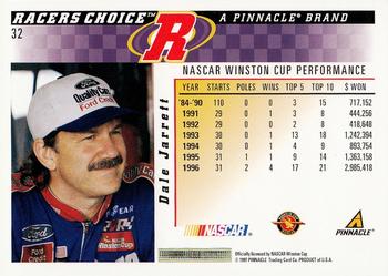 1997 Pinnacle Racer's Choice #32 Dale Jarrett Back